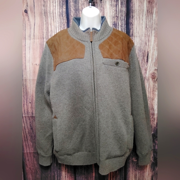 Men's Duluth trading Gray and Brown Sweater - Picture 1 of 5
